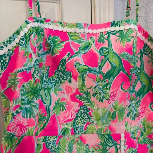 Lilly Pulitzer Pink and Green Tropical Dress - Picture 2 of 6